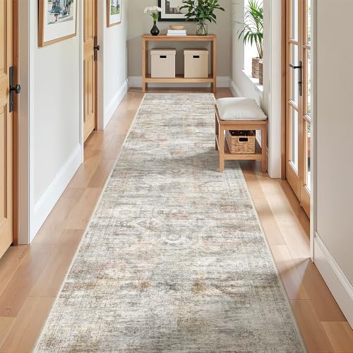2x10 Runner Rug Non Slip,Washable Hallway Runner Rug,Green
