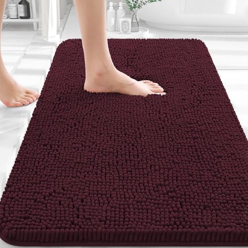 OLANLY Bathroom Rugs 32x20, Extra Soft Absorbent Chenille Bath Rugs