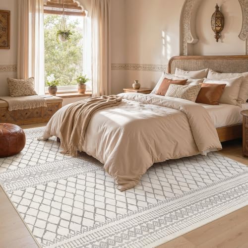 cotiled Boho 10x14 Area Rug for Living Room: Large Moroccan Washable Rug
