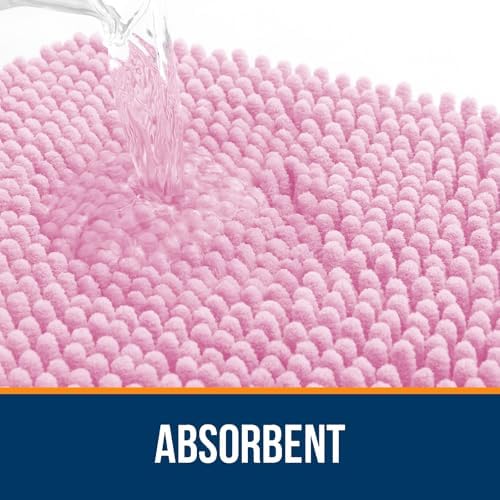 OLANLY Toilet Rugs U-Shaped 24x20, Soft Absorbent Chenille Contour Rugs