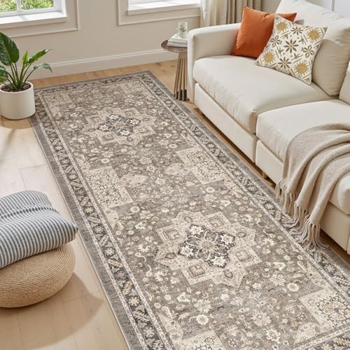 cotiled 3x12 Hallway Runner Rug for Entryway, Non-Slip Vintage, Brown