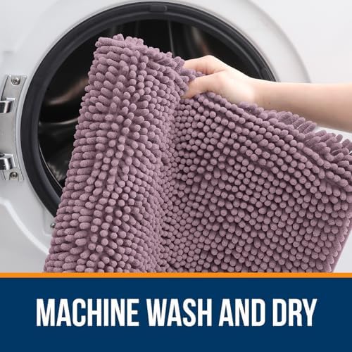 OLANLY Toilet Rugs U-Shaped 20x20, Soft Absorbent Chenille Contour Rugs
