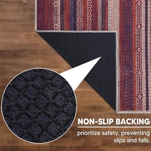 Keen Home Design Vintage Washable Area Rug, Non-Slip Low Pile, 9x12