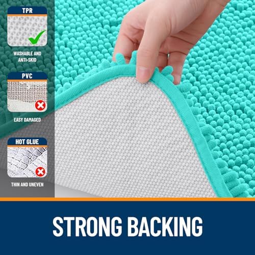 OLANLY Bathroom Runner Rugs 45x27, Extra Soft Absorbent Chenille Bath Rugs