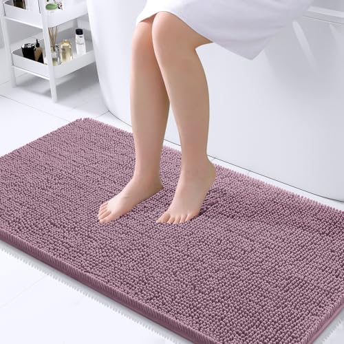 OLANLY Bathroom Runner Rugs 40x24, Extra Soft Absorbent Chenille Bath Rugs