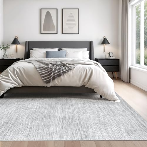 Valenrug Washable Rugs 5x7, Non Slip Large Area Rugs for Living Room, Grey