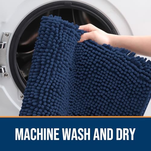 OLANLY Dog Door Mat for Muddy Paws 32x20, Super Absorbent Chenille Mud Mat
