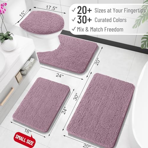 OLANLY Toilet Rugs U-Shaped 20x20, Soft Absorbent Chenille Contour Rugs