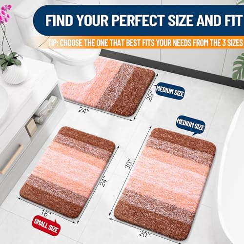 OLANLY Bathroom Rugs Mat 30x20, Extra Soft Absorbent Microfiber Bath Rugs