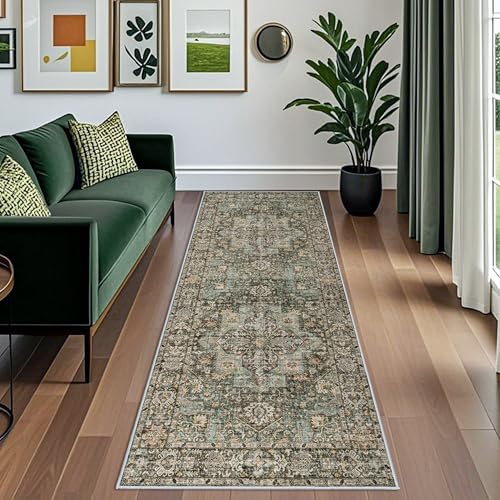 Washable Hallway Runner Rug 3x8: Non Slip Runner Rugs with Rubber Backing