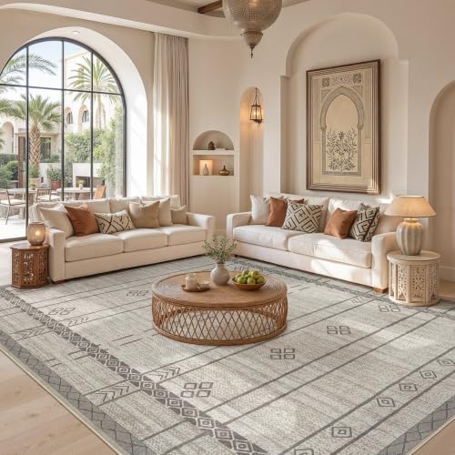 cotiled Boho 5x7 Area Rugs for Living Room: Soft Moroccan Washable Rug