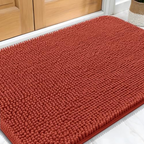 OLANLY Dog Door Mat for Muddy Paws 30x20, Super Absorbent Chenille Mud Mat