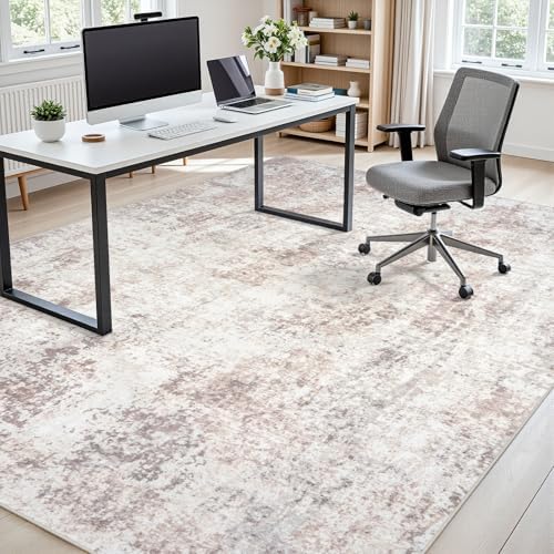9x12 Area Rugs for Living Room Large Washable Abstract Rug Beige Grey
