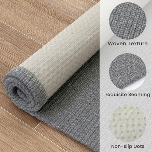 EARTHALL Washable Runner Rug, Non Slip Hallway Runner, 2x8 Ft, Dark Gray