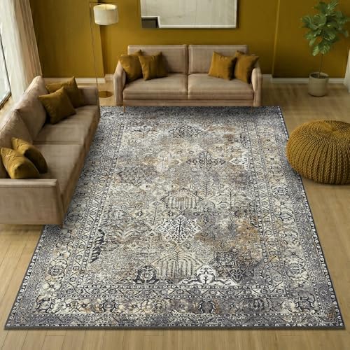 Keen Home Design Vintage Washable Area Rug, Non-Slip Low Pile, 8x10