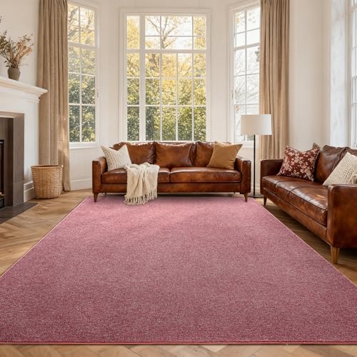 7x10 Large Red/White Area Rug Non-Slip Washable for Living Room Bedroom
