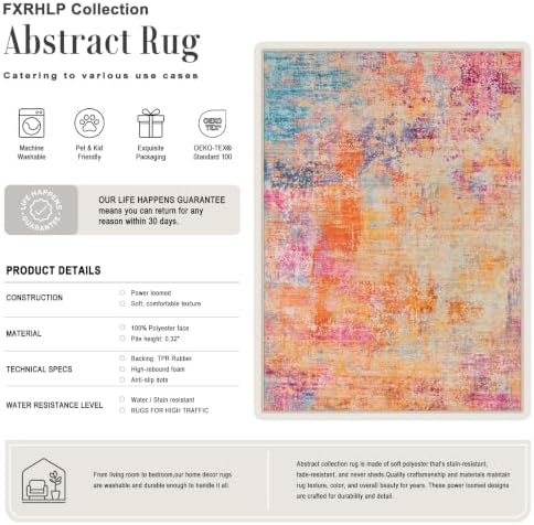9x12 Area Rug Living Room: Modern Washable Soft Carpet Galaxy Haze
