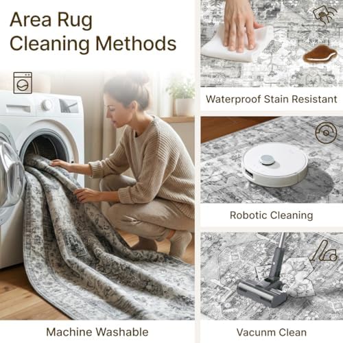 9x12 Area Rugs Washable Large Vintage Rug for Living Room Bedroom