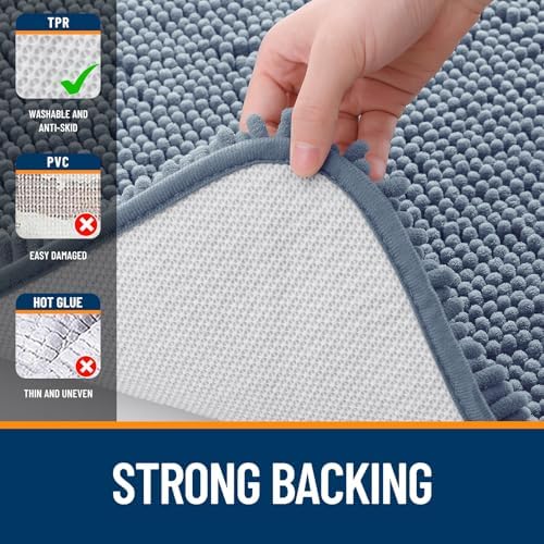 OLANLY Bathroom Rugs 34x21, Extra Soft Absorbent Chenille Bath Rugs