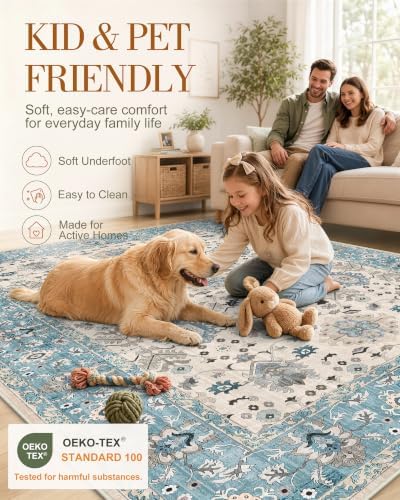 OLANLY 2'6"x14' Washable Runner Rug, Non Slip Carpet for Hallway Kitchen