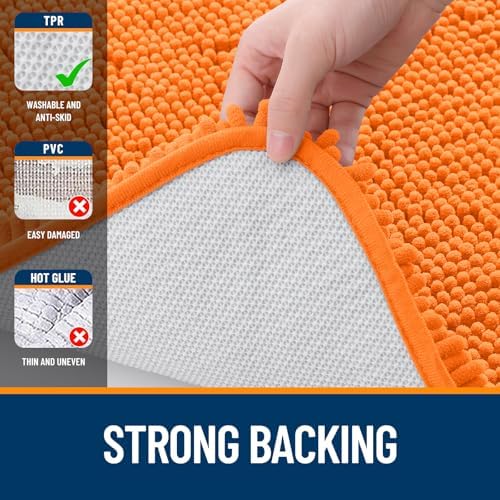 OLANLY Large Bathroom Rugs 70x46, Extra Soft Absorbent Chenille Bath Rugs