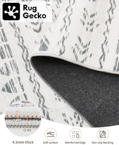 Miukiki 3x10 Runner Rug Washable Non Slip Runner Rug for Hallway Grey