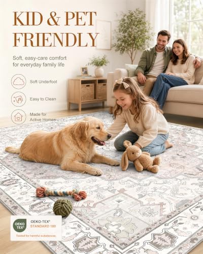 OLANLY 2x4 Washable Accent Rug Non Slip Carpet for Entryway Kitchen Bedside