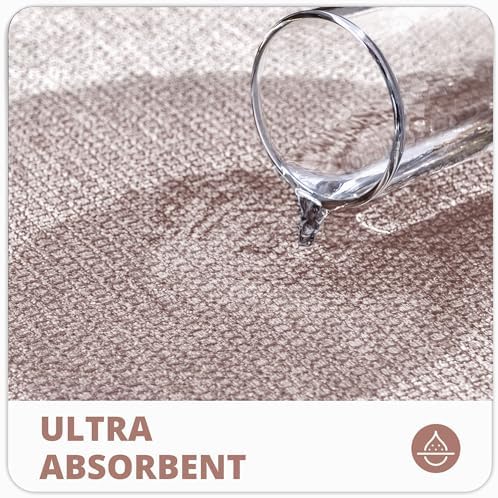Bosap Bath Mat Set 2 Pieces,Ultra Thin Bathroom Rugs,Rubber Toilet Rugs