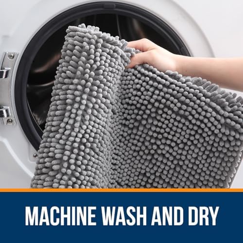 OLANLY Large Bathroom Rugs 50x30, Extra Soft Absorbent Chenille Bath Rugs