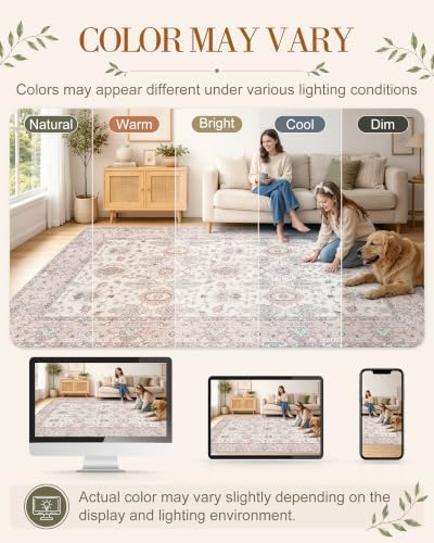 OLANLY 2x3 Washable Small Rug Non Slip Indoor Door Mat for Entryway Bedside