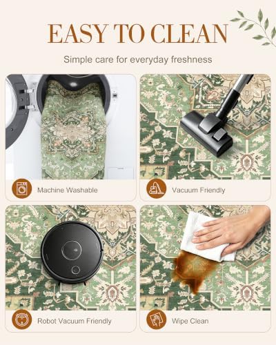 OLANLY 3x8 Washable Runner Rug, Soft Non Slip Carpet for Hallway Kitchen