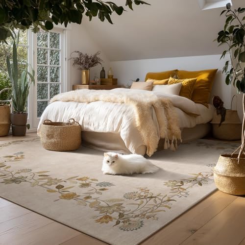 Washable Living Room Area Rug: 10x12 Large Rugs for Bedroom Non Slip Carpet