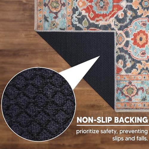 Keen Home Design Vintage Washable Runner Rug, Non-Slip Low Pile, 2x12