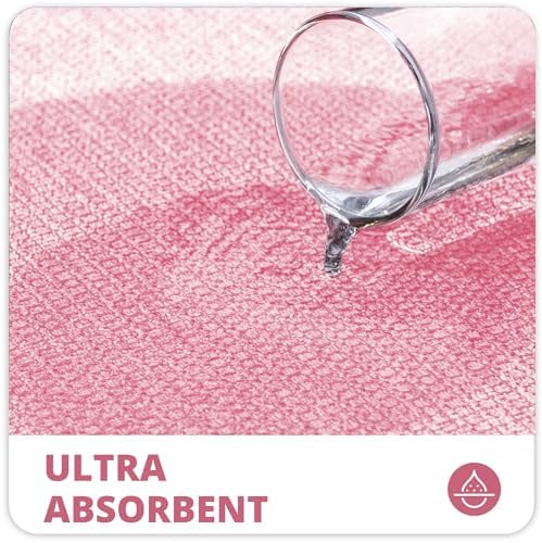 Bosap Bath Mat,Ultra Thin Bathroom Rugs,Rubber Bath Mats for Bathroom,No Slip Bath Rugs,Quick Dry,Machine Washable,Low Pile,Absorbent,Shower Outside,Sink,Home Decor Accessories.Pink,2'x3'(24x36inch)