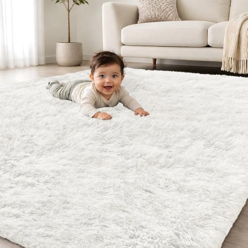 Smiry Area Rugs for Living Room Bedroom 8x10 ft, Fluffy Washable Carpet