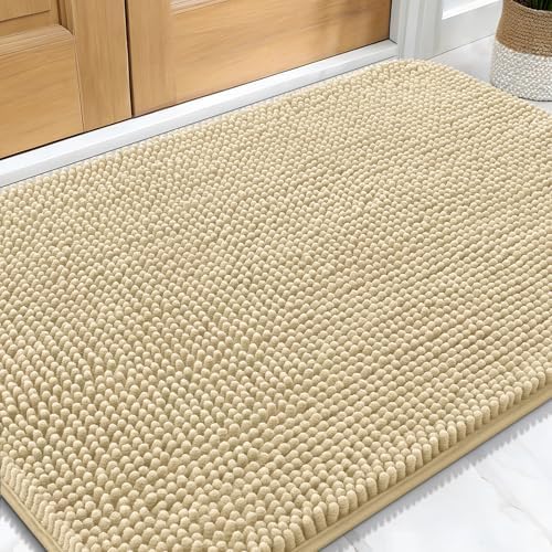 OLANLY Dog Door Mat for Muddy Paws 32x20, Super Absorbent Chenille Mud Mat