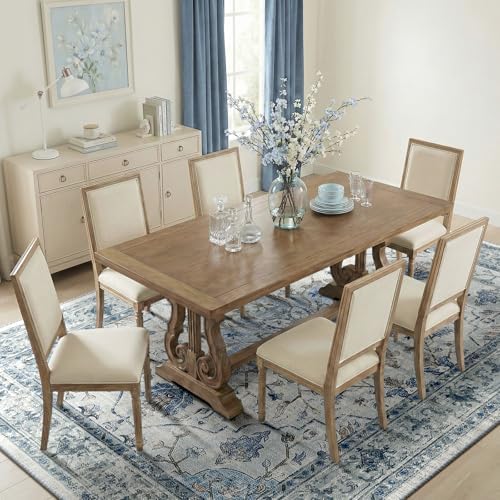 RELEANY Washable Area Rug, 7'x9', Blue/White/Gray
