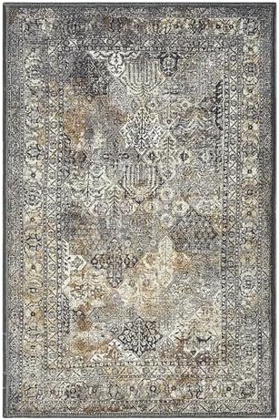 Keen Home Design Vintage Washable Entryway Rug, Non-Slip Low Pile, 2x3