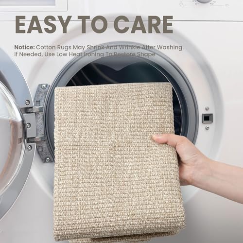 EARTHALL Washable Runner Rug, Non Slip Hallway Runner, 3x12 Ft, Sand/Beige
