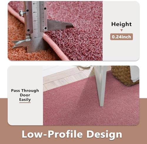 7x10 Large Red/White Area Rug Non-Slip Washable for Living Room Bedroom