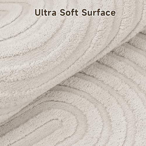 Pauwer 3x10 Area Rugs for Living Room, Modern Non Slip Washable Rug, Beige