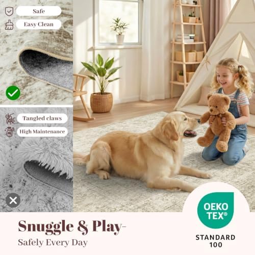 Homemate Washable Rug 8x10 Area Rugs - Vintage Rugs for Living Room