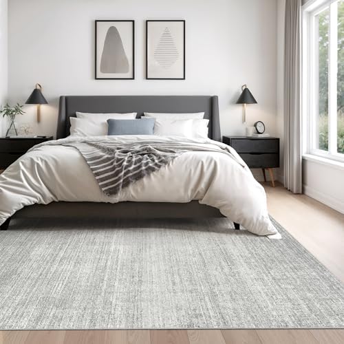 Valenrug 5x8 Area Rug Non Slip, Large Washable Rugs for Living Room, Grey
