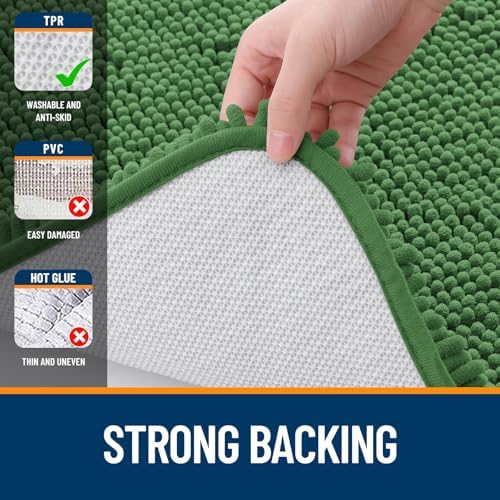 OLANLY Bathroom Runner Rugs 47x24, Extra Soft Absorbent Chenille Bath Rugs