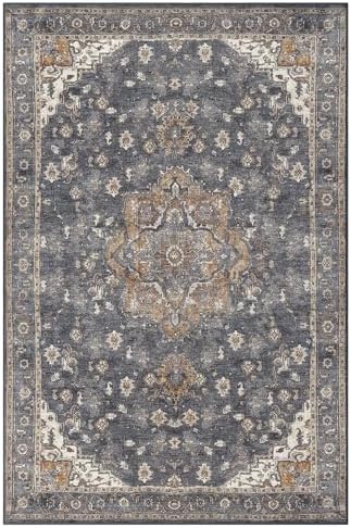 Keen Home Design Vintage Washable Area Rug, Non-Slip Low Pile, 9x12