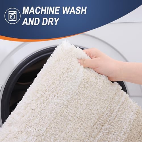 OLANLY Bathroom Runner Rug 47x17, Extra Soft Absorbent Microfiber Bath Rugs