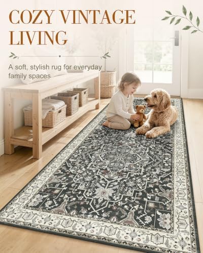 OLANLY 2x4 Washable Accent Rug Non Slip Carpet for Entryway Kitchen Bedside