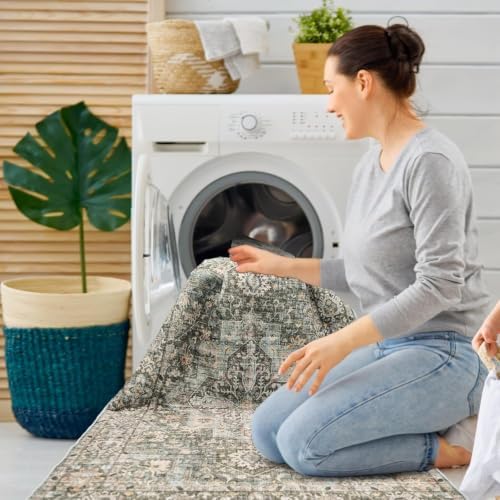 Washable Hallway Runner Rug 3x8: Non Slip Runner Rugs with Rubber Backing