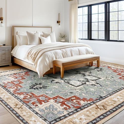 Lofus 8x10 Area Rugs for Living Room and Bedroom, Beige Washable Carpets