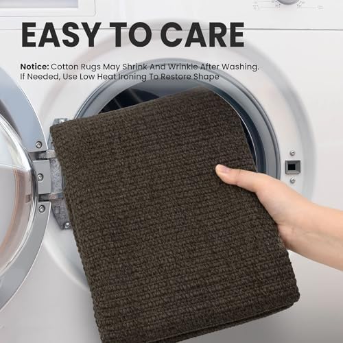EARTHALL Washable Runner Rug, Non Slip Kitchen Rug, 2x7 Ft, Taupe/Coffee